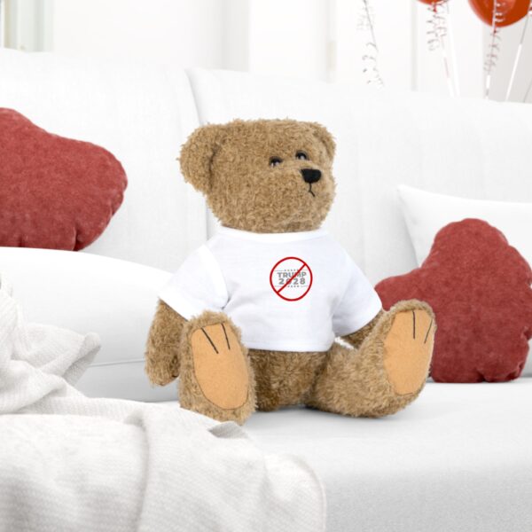 Protest Plush Toy Bear - 'No Trump 2024' T-Shirt Gift for Activists - Image 6