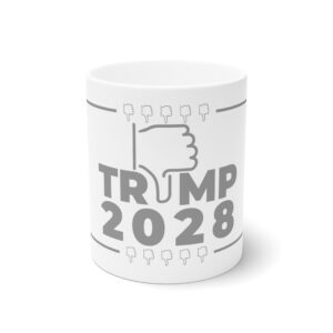 Funny Political Mug - "Trump 2028" Thumbs Down Design - Unique Gift for Election Lovers
