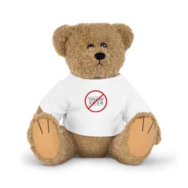 Protest Plush Toy Bear - 'No Trump 2024' T-Shirt Gift for Activists - Image 4