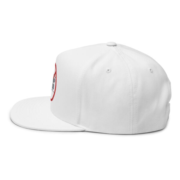 Political Statement Flat Bill Cap with Embroidered Design - No Trump 2028 - Image 7