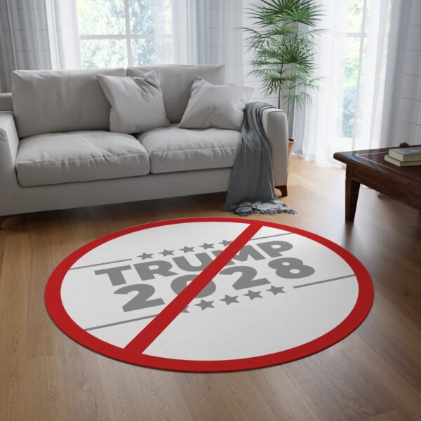 Political Statement Round Rug - No Trump 2028 Design - Image 4