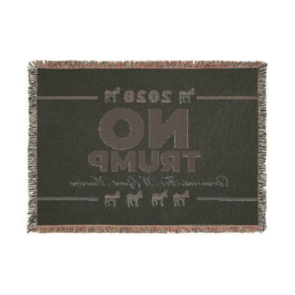 Political Woven Blanket - No Trump 2028 - Cozy Home Decor for Activists - Image 2