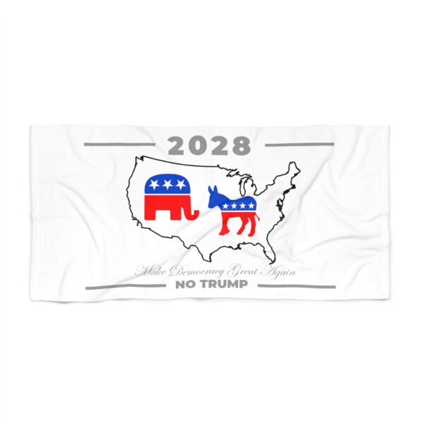 Political Beach Towel - 2028 Election Theme, No Trump Design