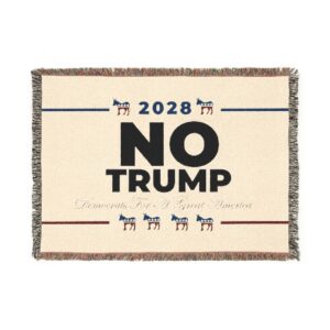 Political Woven Blanket - No Trump 2028 - Cozy Home Decor for Activists