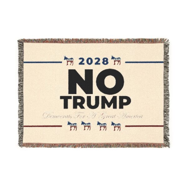 Political Woven Blanket - No Trump 2028 - Cozy Home Decor for Activists
