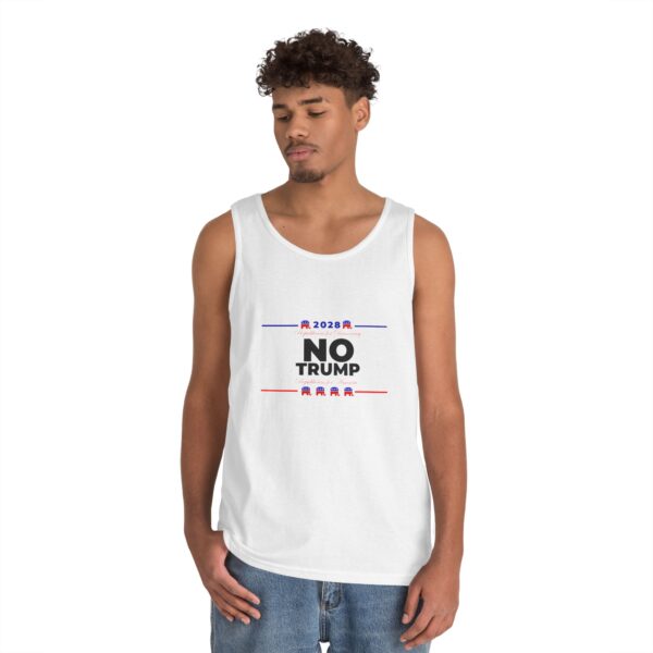 Political Statement Tank Top - 'NO TRUMP 2028' Unisex Heavy Cotton - Image 4