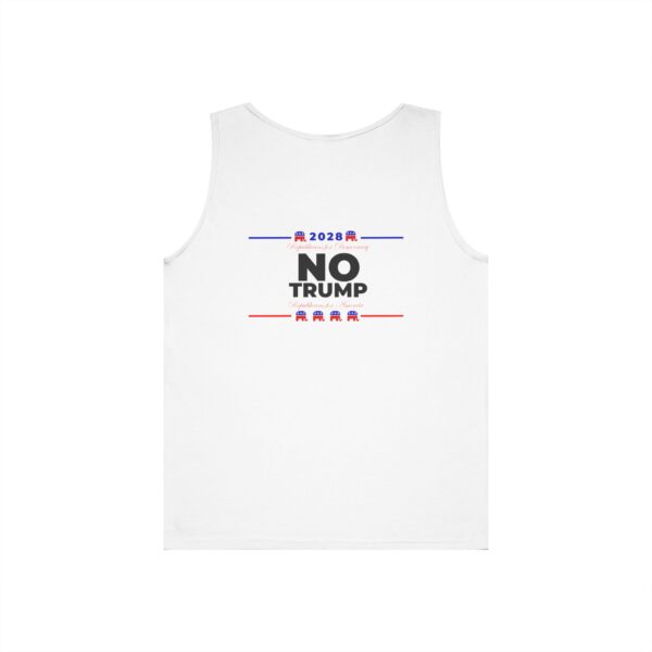 Political Statement Tank Top - 'NO TRUMP 2028' Unisex Heavy Cotton - Image 2