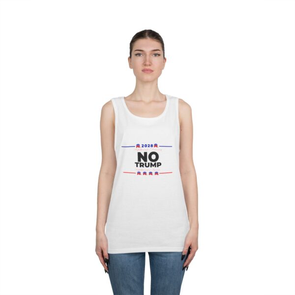 Political Statement Tank Top - 'NO TRUMP 2028' Unisex Heavy Cotton - Image 3